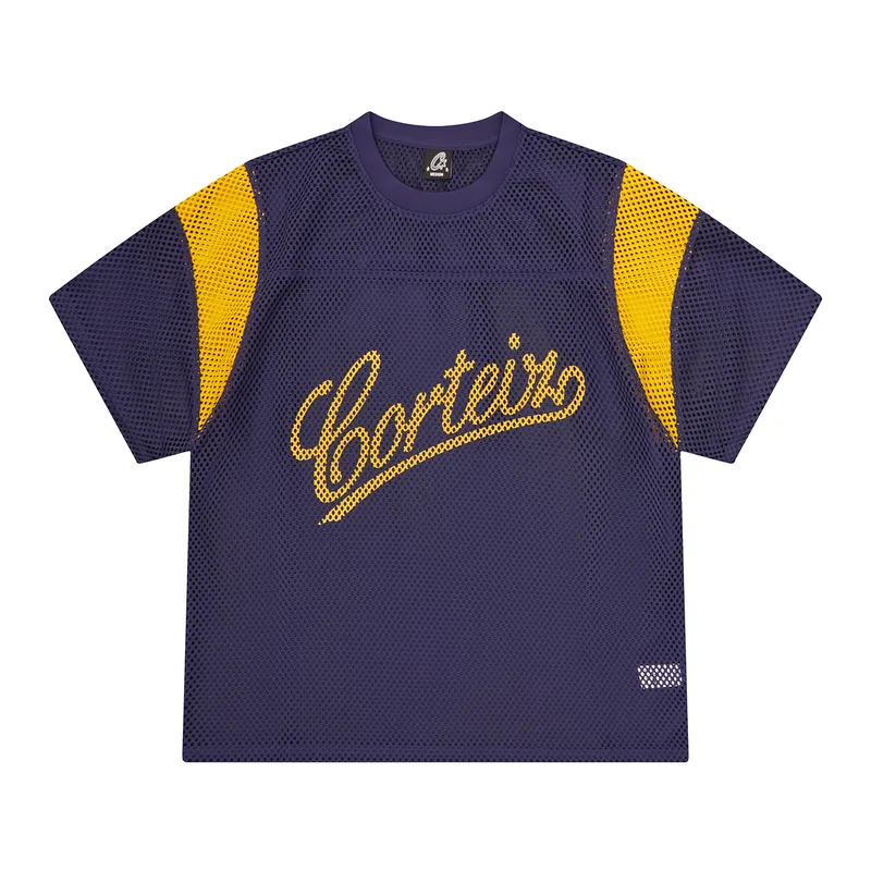 OPEN MESH PANEL JERSEY [NAVY/YELLOW], front view (1 of 2)