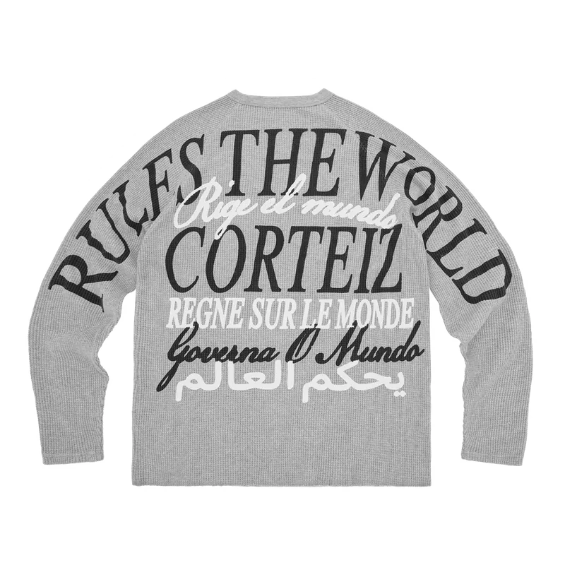 WORLDWIDE WAFFLE THERMAL [HEATHER GREY], front view (1 of 5)