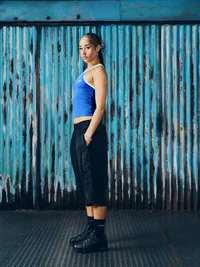 WOMENS CLASSIC TANK TOP [ROYAL BLUE/WHITE], side view (3 of 3)