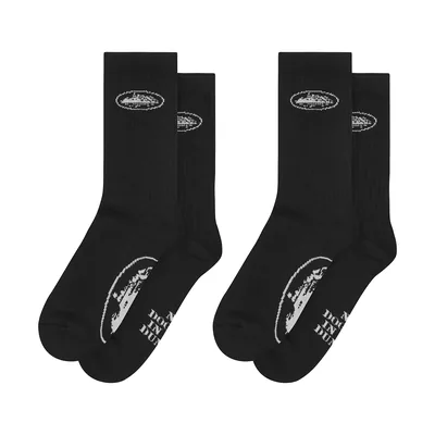 BLACK ALCATRAZ SOCKS [2 PACK]