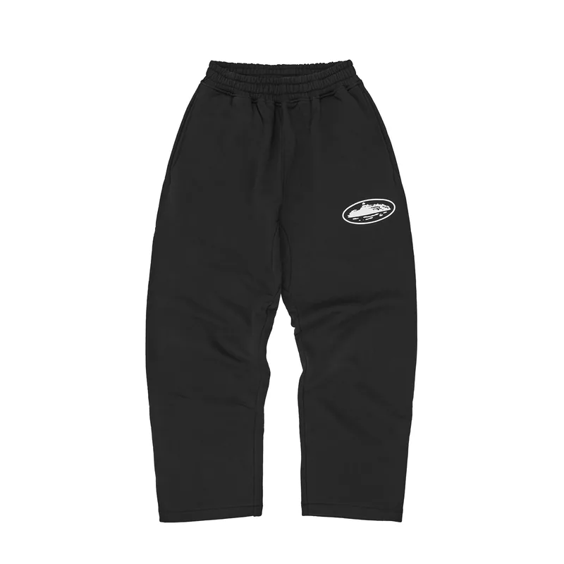 ISLAND PUFF PRINT OPEN HEM SWEATPANT [BLACK], front view (1 of 4)