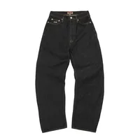 DUAL STRIPE BAGGY JEANS [WASHED BLACK], back view (2 of 5)