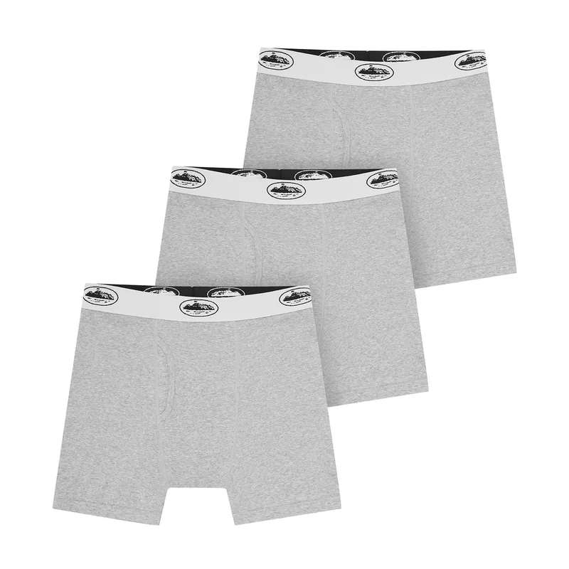 GREY ALCATRAZ BOXERS [3 PACK], front view (1 of 2)