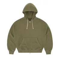 DIPLOMATIC ZIP HOODIE [OLIVE], back view (2 of 4)