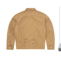 CREST CHAINSTITCH DENIM JACKET [TAN], back view (2 of 3)