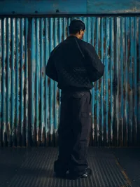 QUILTED EXCHANGE BOMBER [BLACK], styling shot (6 of 6)