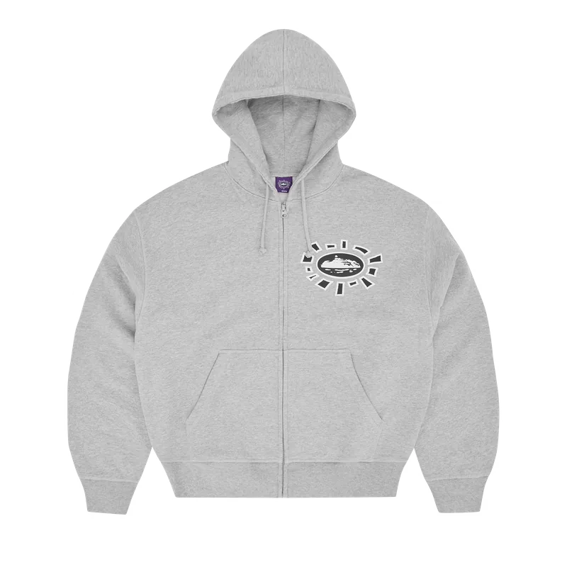 ALWEIZ ZIP HOODIE [HEATHER GREY] — front view (1 of 3)