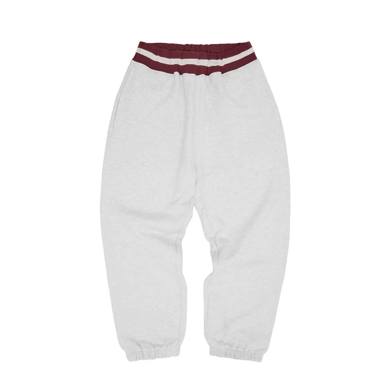 HMP STRIPE RIB SWEATPANT [LIGHT HEATHER], front view (1 of 5)