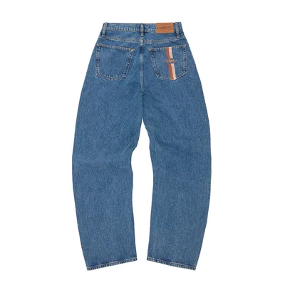 DUAL STRIPE BAGGY JEANS [MIDWASH]