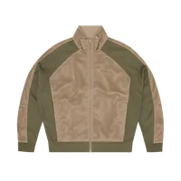 MESH PANEL TRICOT TRACK JACKET [TAN / OLIVE], front view (1 of 5)