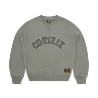 GUERILLAZ ARCH CREWNECK [OLIVE], front view (1 of 2)