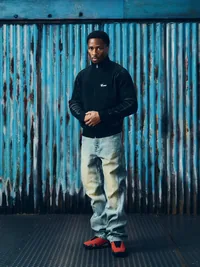 2 TONE RIBBED KNIT ZIP UP [BLACK], detail (4 of 4)