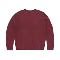 CROCHET APPLIQUE KNIT CREW [BURGUNDY], back view (2 of 4)