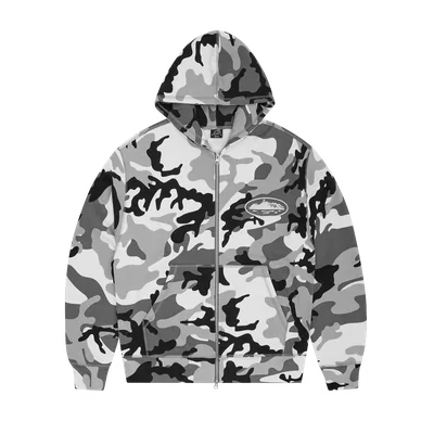 ISLAND PUFF PRINT ZIP HOODIE [ARCTIC CAMO]