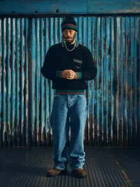 GIANNI KNIT POLO SWEATER [BLACK], side view (3 of 3)