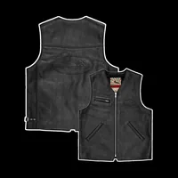 SKYDIVE LEATHER VEST [BLACK], front view (1 of 5)