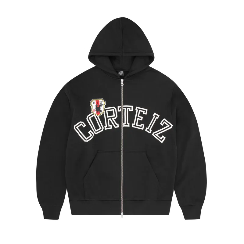 ARCH SHIELD ZIP HOODIE [BLACK], front view (1 of 3)