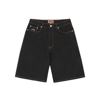 DUAL STRIPE DENIM SHORT [WASHED BLACK], back view (2 of 3)