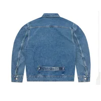 DUAL STRIPE DENIM JACKET [MIDWASH], back view (2 of 3)