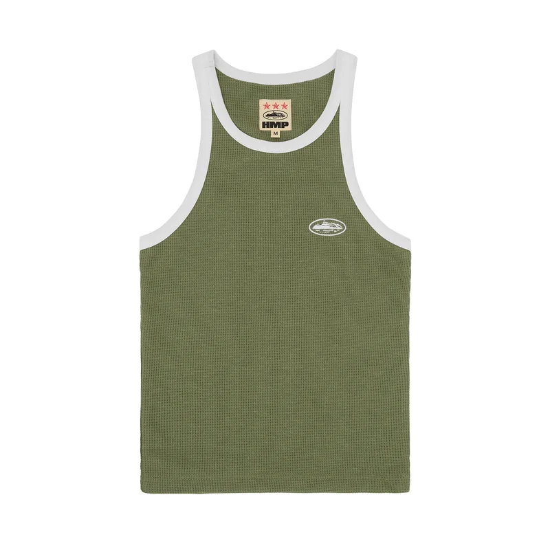 WOMENS CLASSIC TANK TOP [OLIVE/WHITE], front view (1 of 3)