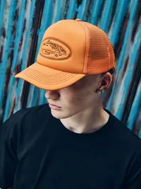 ISLAND OUTLINE TRUCKER HAT [ORANGE], side view (3 of 3)