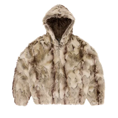 PELT HOODED FUR JACKET [FAWN]