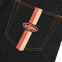 DUAL STRIPE BAGGY JEANS [WASHED BLACK], side view (3 of 5)